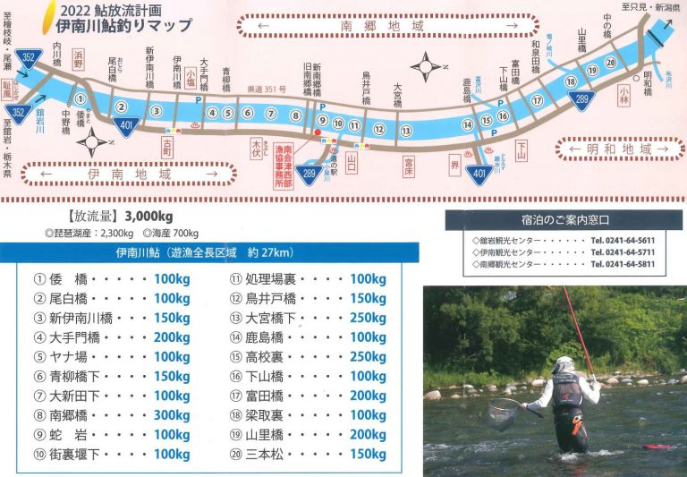 伊南川の鮎釣り